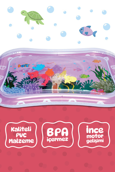 Circle Toys Bebek Su Oyun Matı Tummy Time Karın Üstü Aktivite Zamanı - (PEMBE)