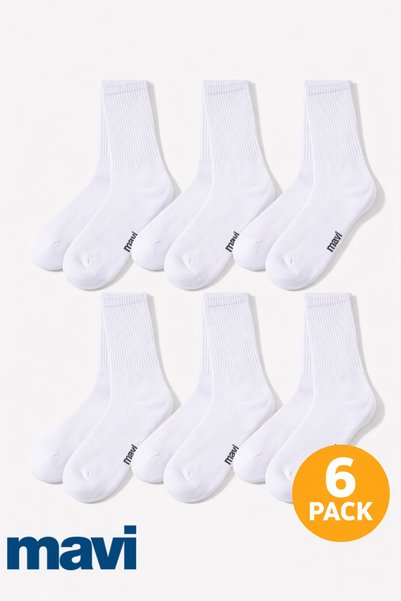 Mavi White (6 Pieces) Socks