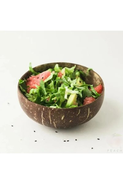 Choice1 M Polished Coconut Bowls and Wooden Spoon Sets Natural Coconut Salad ...
