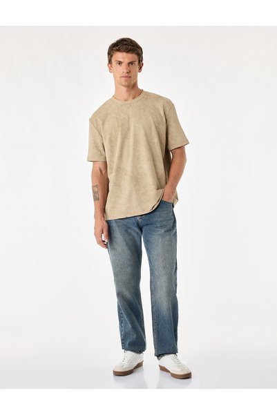 Koton Washable Crew Neck Short Sleeve Oversize T-Shirt