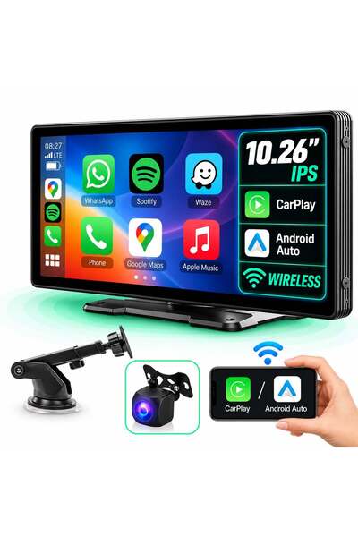 Timebox Radio auto cu ecran tactil IPS de 10,26", wireless, CarPlay, Android,...