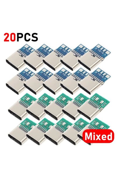 Choice9 20X - مجموعة متنوعة من 20/10/1 قطعة موصل USB 3.1 من النوع C بـ 5/6 دب...