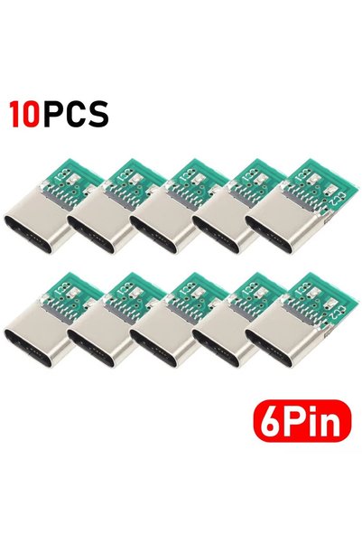 Choice1 10X-6Pin 20/10/1Pcs USB 3.1 Type C Connector 5/6 Pins Female/Male Soc...