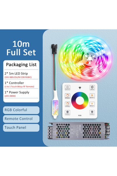 Choice 10M مجموعة كاملة RGBIC COB LED شريط WS2811 24V 480 ديودات 5M 10M 15M 2...