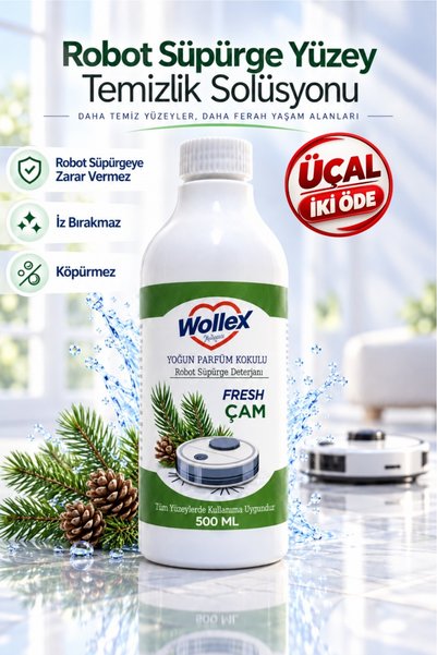 WOLLEX Robot Süpürge Deterjanı Çam Kokulu Temizlik Solüsyonu Yüzey Temizleyic...