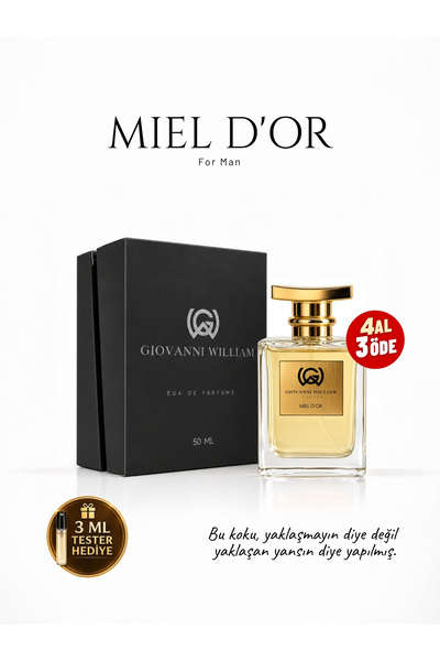 Giovanni William Miel D’or Sexy Erkek Parfümü | Yazlık Le Male | Tütün, Bal, ...
