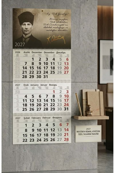 Gıpta 2027 Yılı Denizci Takvim Atatürk Resimli 78x33 cm. A05-BRS Model 4