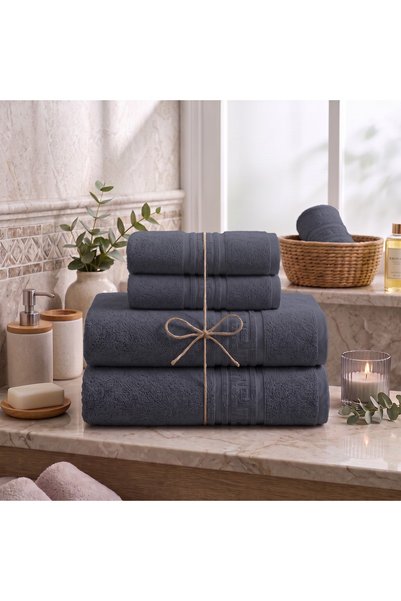 Ralex Set 4 prosoape baie 70x140 cm și 50x90 cm Bumbac 100%, Greek Border 500...