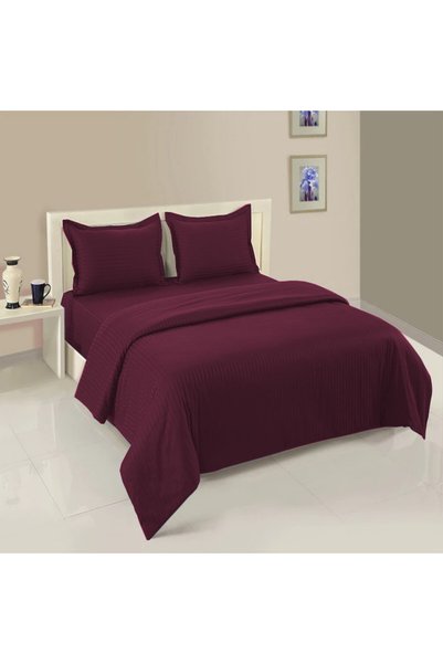 HomePuls Lenjerie cu elastic la cearșaf pat Damasc Policoton dunga 1 cm, pent...