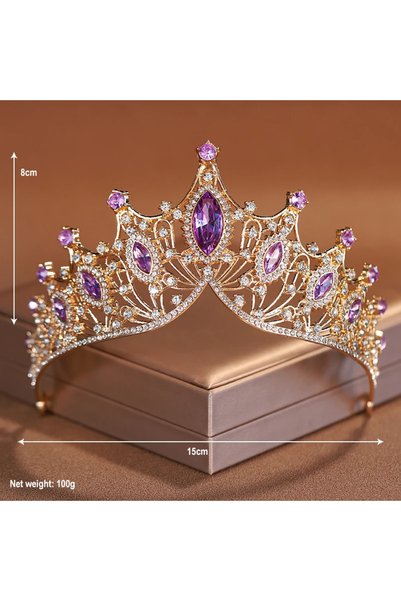 Choice16 Purple Bridal Headwear Green-Colour Ladies Exquisite Dazzling Party ...
