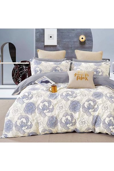 Ralex Lenjerie de pat dublu king size Percale imprimat Bumbac 100% 6 piese ce...