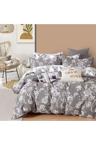 Ralex Lenjerie de pat dublu Percale imprimat Bumbac 100% 4 piese cearșaf pat ...