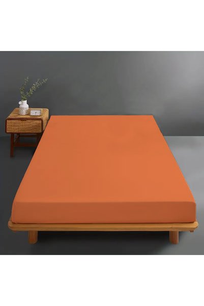 Ralex Husă pat tricot jerse bumbac 100%, pentru saltea de 180x200 cm Portocaliu