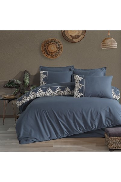 Clasy Lenjerie pat dublu Jacquard 100% Bumbac 6 piese, cearșaf pat 240x260 cm...