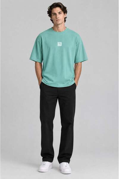 VACHT Men's Mint Free Life Crew Neck Oversize Salas T-Shirt