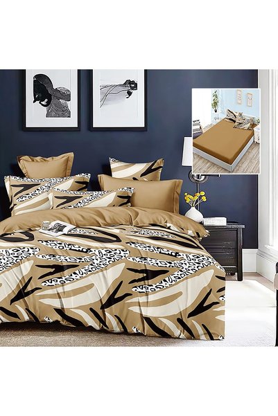 Ralex Lenjerie pat dublu Finet Bumbac 6 piese cu husă saltea 160x200 sau 180x...