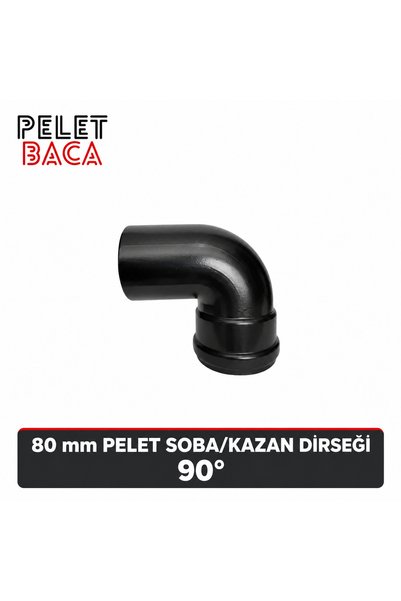 PELET BACA 80 mm 90° Baca Dirseği – Otomatik Pelet Sobaları İçin