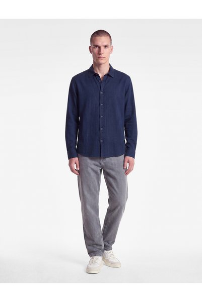 Koton Regular Fit Cotton Classic Collar Long Sleeve Shirt