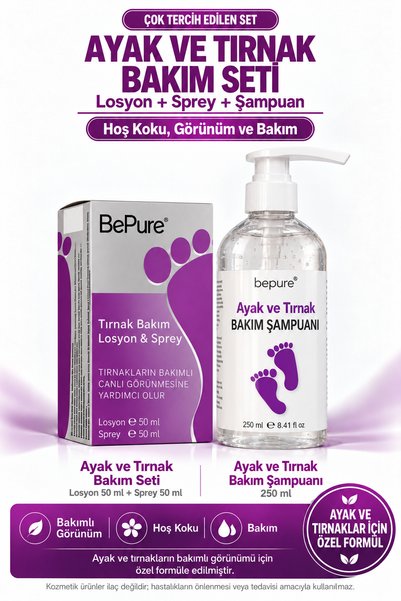 Bepure Ayak Ve Tırnak Bakım Seti, Ayak ve Tırnak Koku, Sararmış, Kalınlaşmış ...