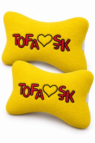 TUSBA MARKET Tofaş Compatible Yellow Polar Orthopedic Car Travel Neck Pillow ...