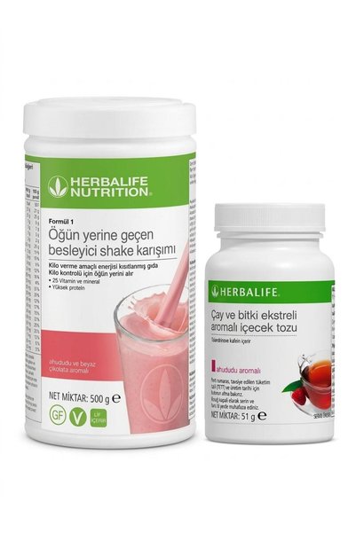 Herbalife Ahududu Beyaz Çikolatalı Shake ve Ahududu Aromalı Çay