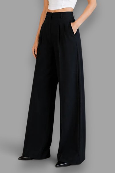 MY ARJA JEANS Wide Leg High Waist Double Pleated Palazzo Pants