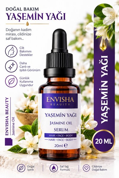 Envisha Beauty Yasemin Yağı %100 Doğal Bitkisel Yağ Jasmine Oil 20 ML