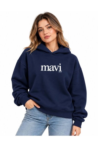Mavi M1S20139 Jeans Kapüşonlu Kadın Sweatshirt LACİVERT