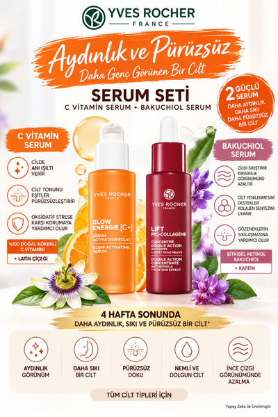 Yves Rocher Skin Brightening and Smoothing Care Serum Set