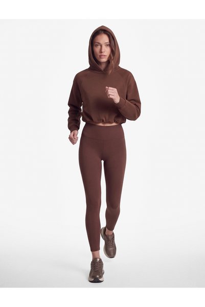 Koton Comfortable Fit Long Sleeve Hooded Sports Crop Sweatshirt with Elastic ...