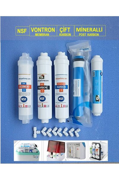 netsu arıtma -NSF-Vontron Membran-Çift Karbon-Kapalı Kasa Su Arıtma Cihazı Fi...