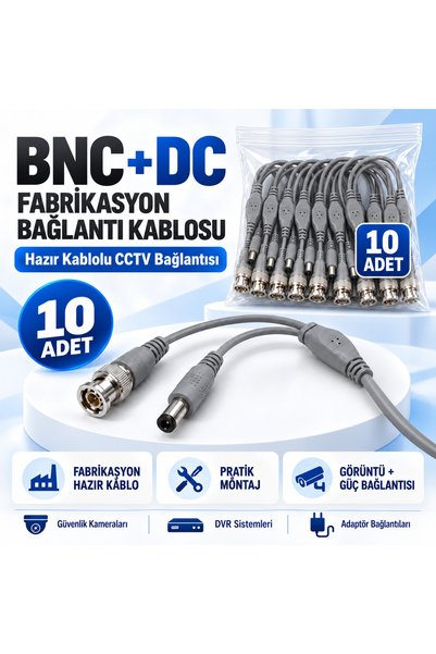 KARER 10 قطع من كابلات BNC + DC Power Jack المصنعة مع كابلات توصيل الصور والط...