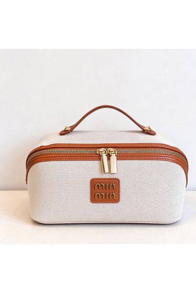 Generic Brand 1PC,Vintage Flat Makeup Bag, Large Capacity Handheld Portable C...