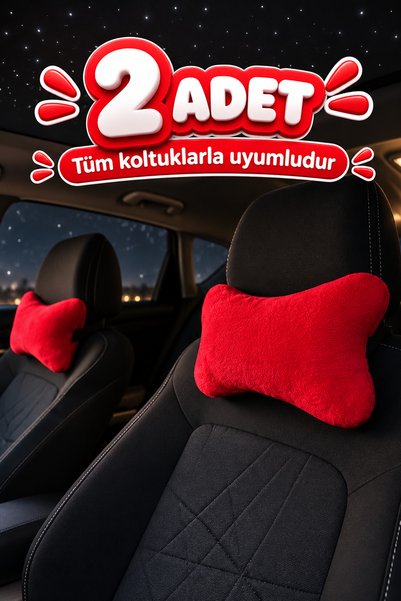 KidHug Oto Boyun Yastığı Seti 2 Adet - Tüm Araçlarla Ofis ve Ev İçin Uyumlu T...
