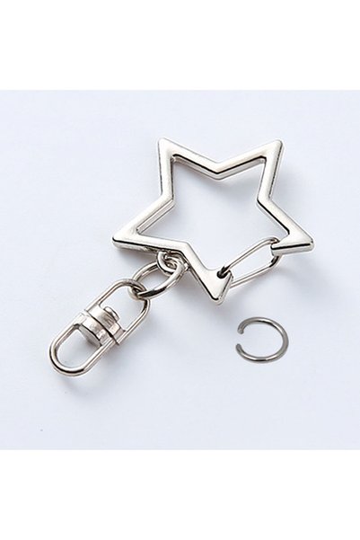 choice2 50sets silver color 5/30/50 Sets Star Shaped Snap Keychain Lobster Cl...