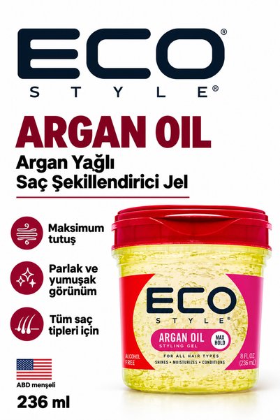 ECO STYLE Doğal Içerikli, Parlaklık Ve Nem Sağlayan Besleyici Argan Yağı Şeki...