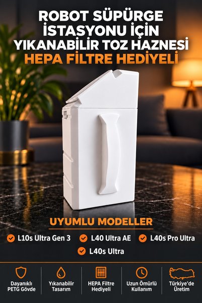 Dreame L10s Ultra Gen 3 / L40 Ultra AE / L40s / L40s Pro Ultra Uyumlu Toz Haznesi, Torba Yerine