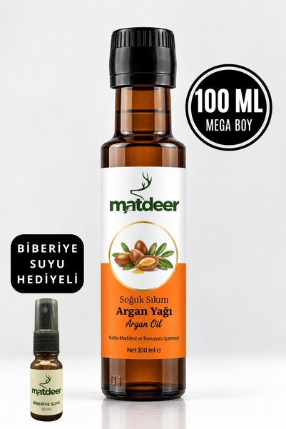 MATDEER 100 ml Argan Oil Cold Pressed - 100% Pure Hair and Skin Care Oil