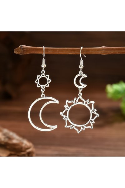 Choice أقراط متدلية بتصميم بوهيمي على شكل شمس وقمر E1743-1، جديدة لكبار السن،...