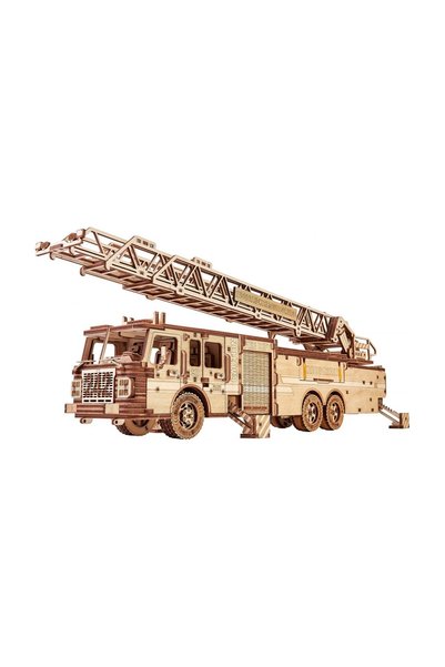 Wood Trick Puzzle mecanic 3D, Camion de pompieri, WT, Lemn, 636 de piese