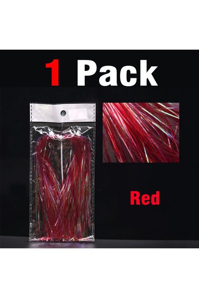Choice Red MNFT 1mm Corrugated Gliss Strands Saltwater Fishing Jig Hook Strea...