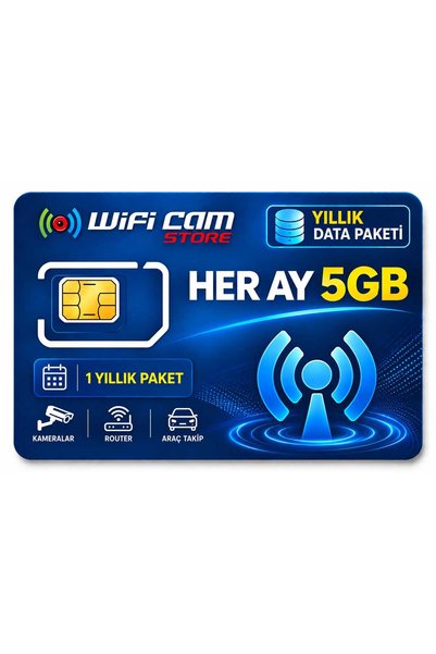 wifi cam T4g Yıllık Data Sim Kart Her Ay 5gb 4G Tekli Kameralara Özel Hat