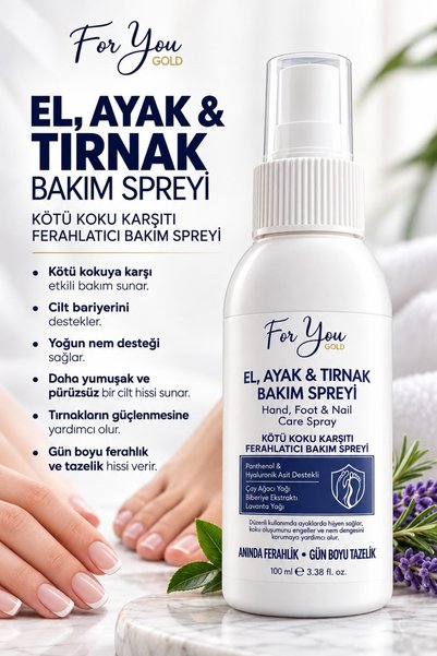 For You Gold El - Ayak ve Tırnak Bakım Spreyi - Panthenol, Hyaluronik Asit De...
