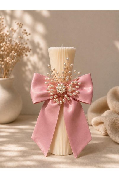 CRL Lumânări clepsidră ivory H27 cm-D6cm