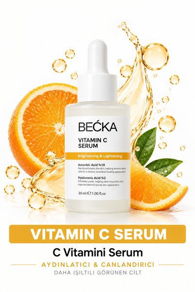 %10 C Vitamini Serum Aydınlatıcı Leke Karşıtı Hyalüronik Asitli 30 ml %10 Ascorbic Acid & Hyaluronic Acid %2