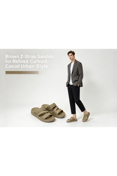 Huanhuan Shoe صنادل رجالية صيفية ناعمة ومتينة ذات نعل سميك، مناسبة للاستخدام ...
