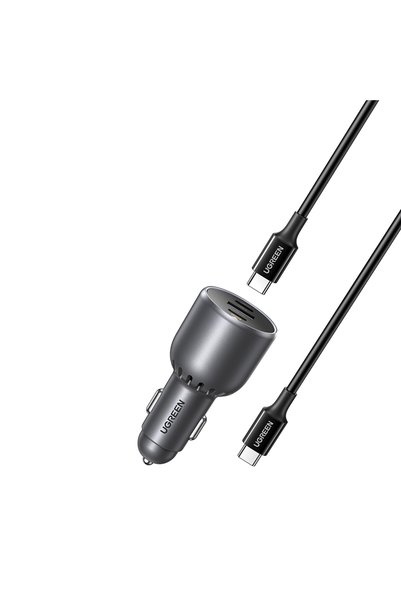 Aiyando Incarcator pentru Masina cu Indicator LED USB 2x Type-C 130W Cablu US...