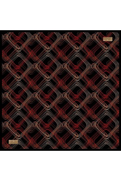 LA BOUTIQUE Saf Sura Silk 2802 08 Red - Black Line Pattern