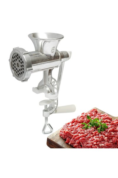 FONIX Mașină de tocat carne manuală, Nr. 8 clasice, Structură solidă, Reziste...