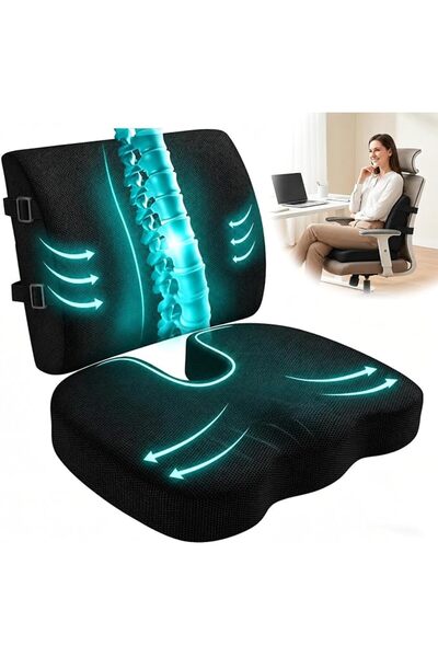 AMXGPT Memory Foam Lumbar Support Pillow, Ergonomic Seat Cushion Suitable for...